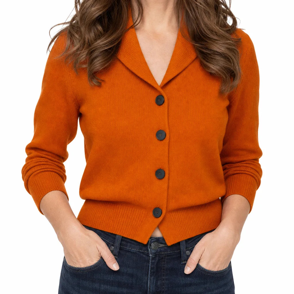 Josephine | Women's Fall Knit Cute Cardigan Sweater - Color:Orange;Size:One Size (80-140 jin)