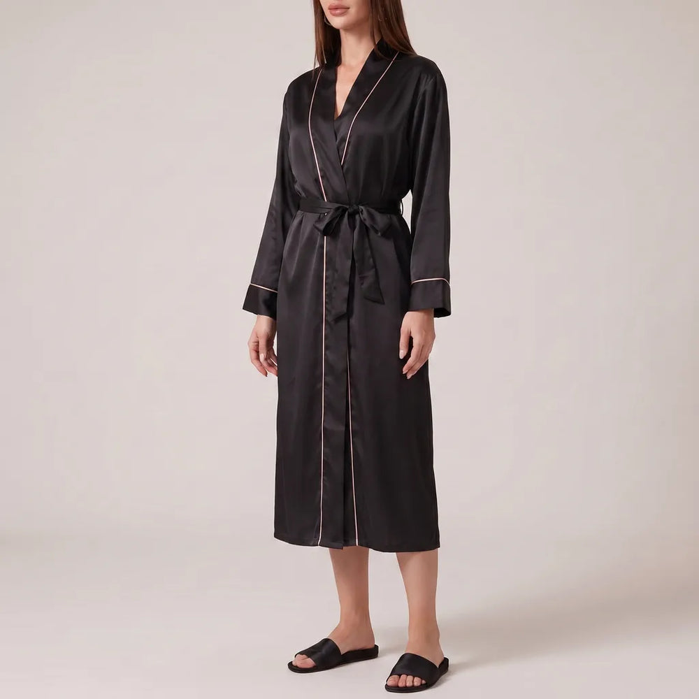 Women's Black Jansen Lightweight Long Robe