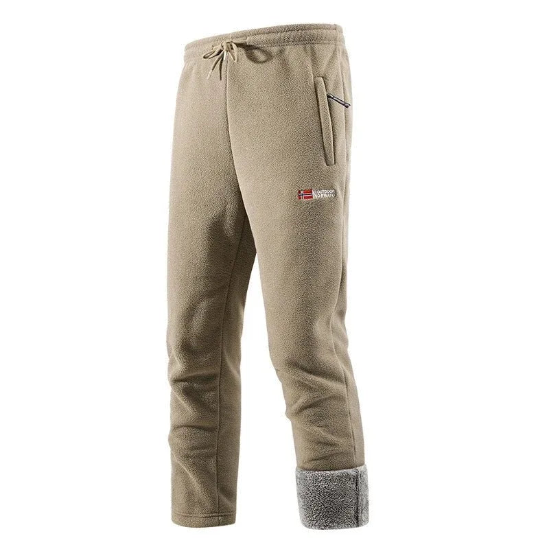 Joshua | Men's Sherpa Lined Thermal Pants  - Color:Khaki;Size:XXS