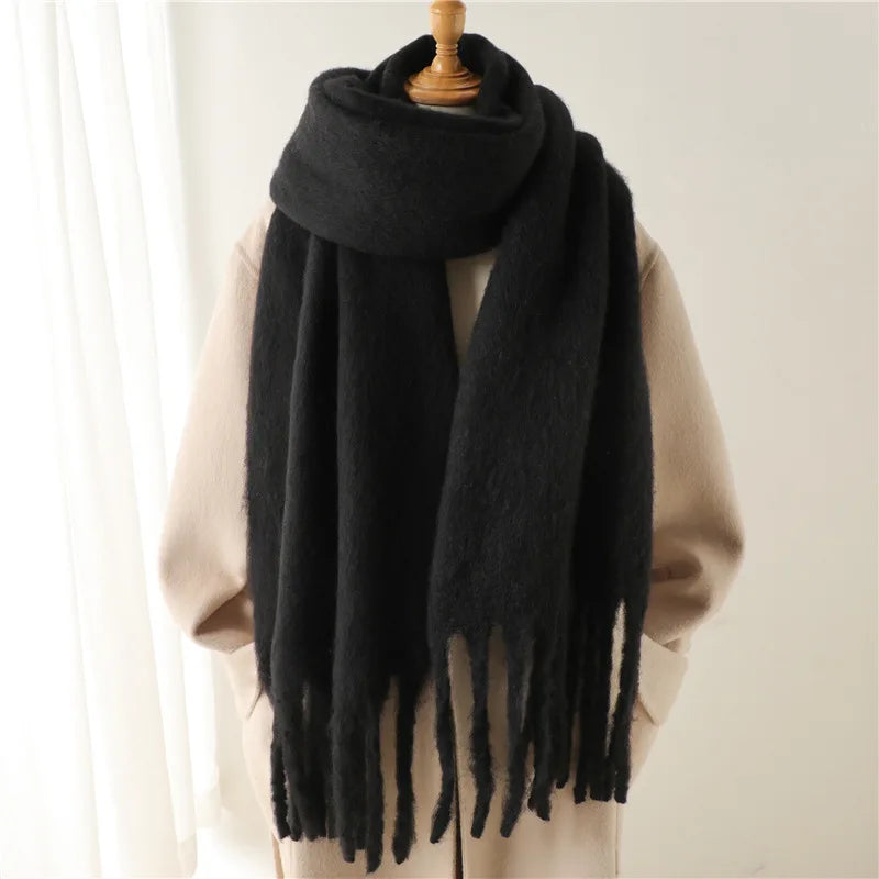 Josie | Women's Oversized Cozy Scarf - Length (cm):240 x 38 cm;Color:Black
