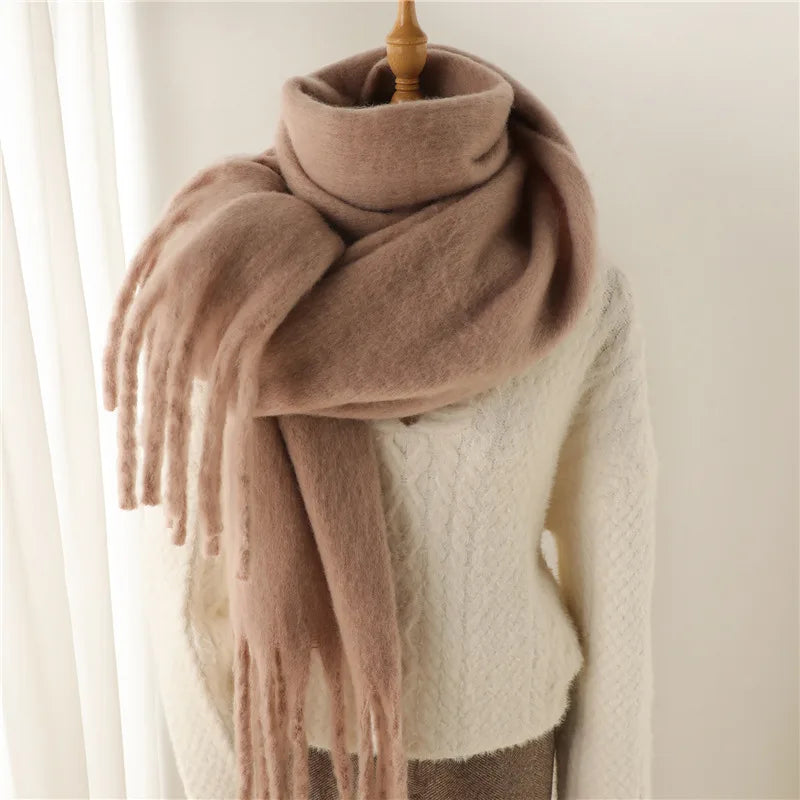 Josie | Women's Oversized Cozy Scarf - Length (cm):240 x 38 cm;Color:Brown