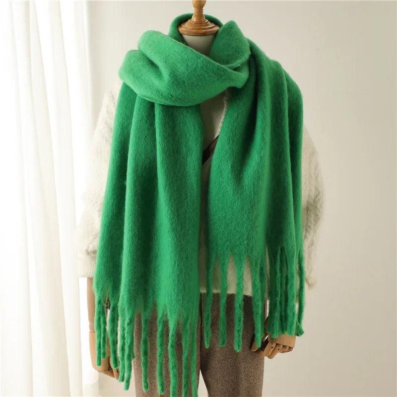 Josie | Women's Oversized Cozy Scarf - Length (cm):240 x 38 cm;Color:Green