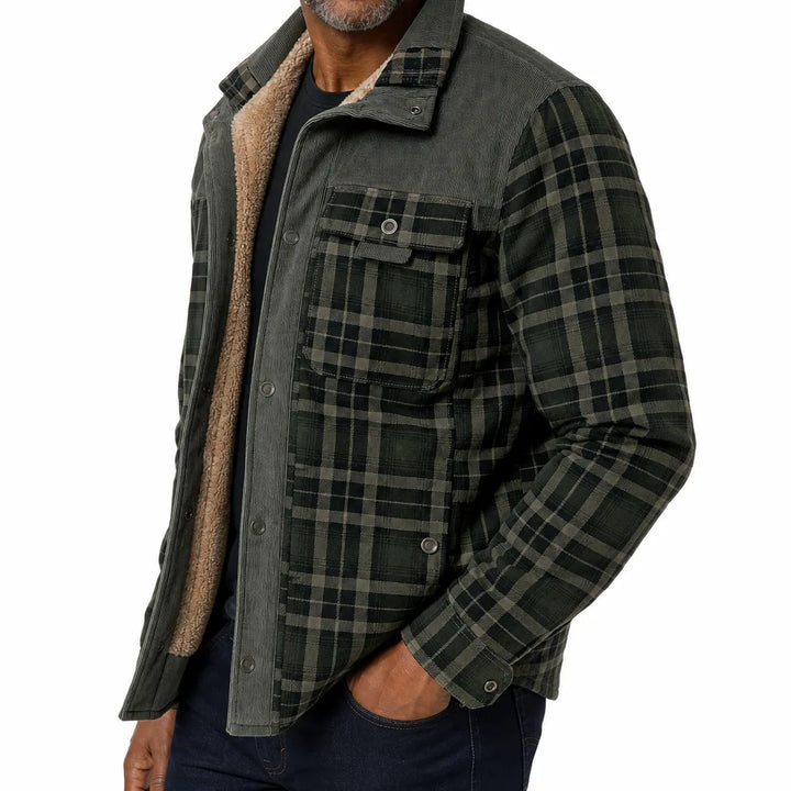 Men's Green Stein Plaid Cotton Jacket