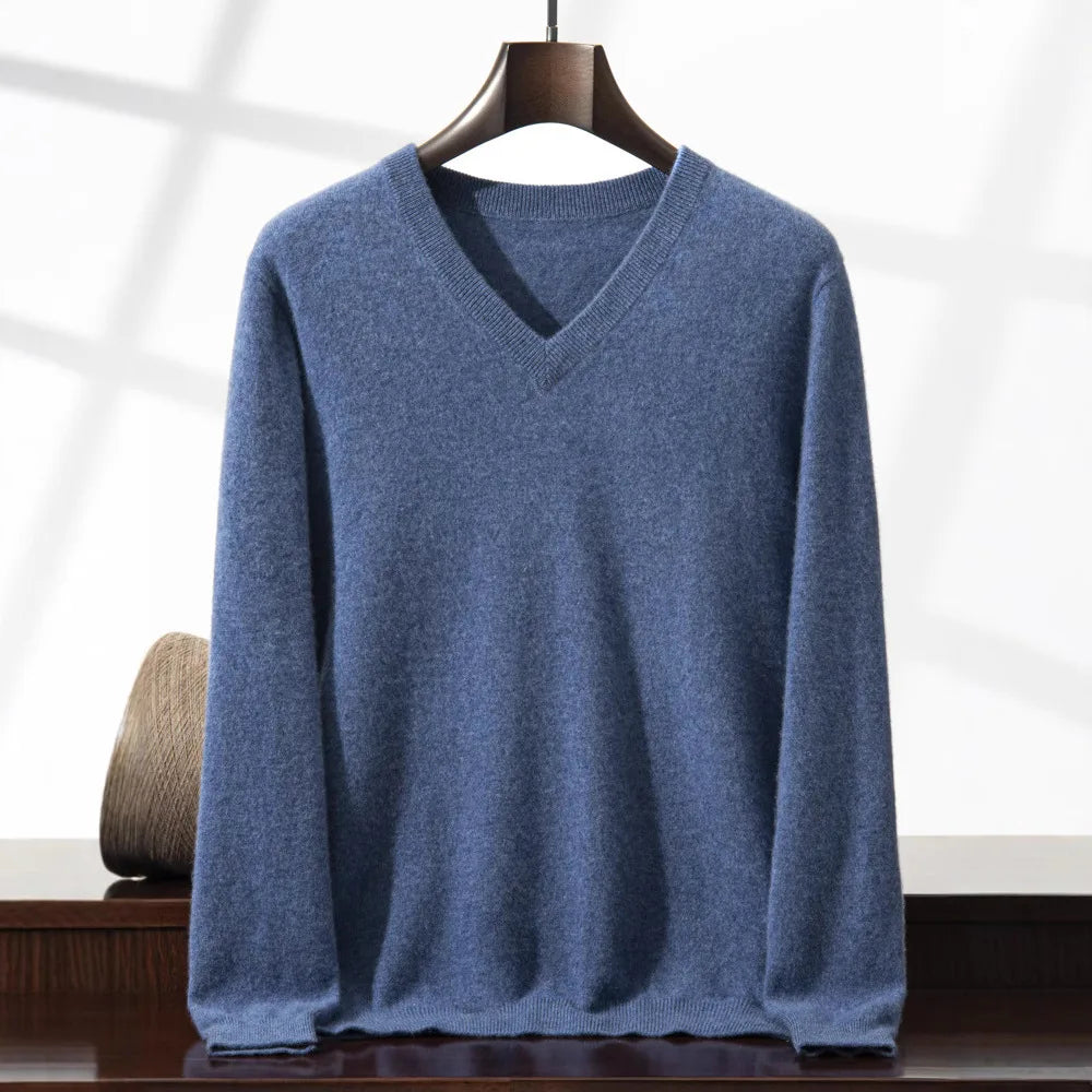 Julian | Men's Cashmere Sweater - Blue