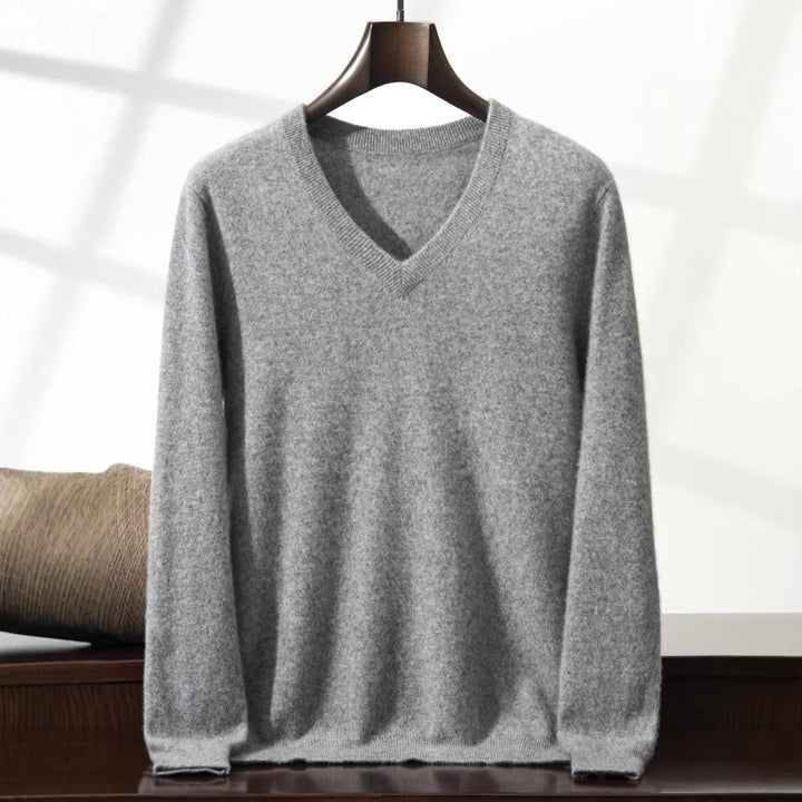 Julian | Men's Cashmere Sweater - Gray