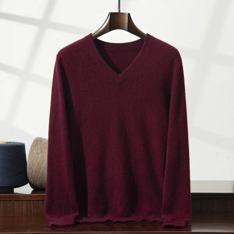 Julian | Men's Cashmere Sweater - Red