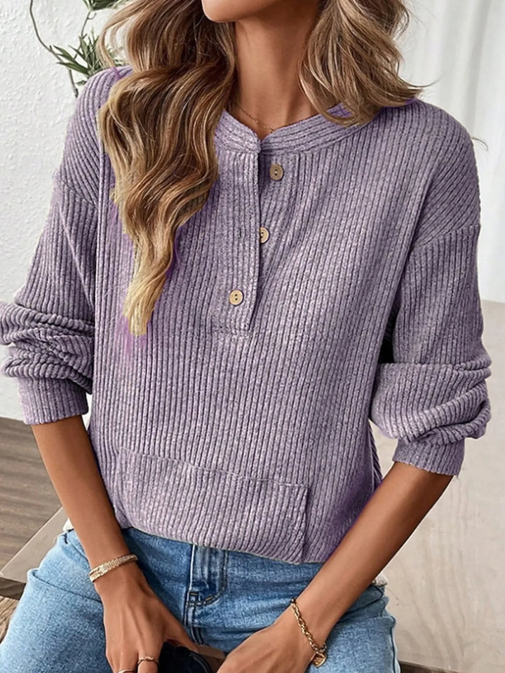 Julianna | Women's Relaxed Knit Sweater - Size:XS;Color:Light Purple