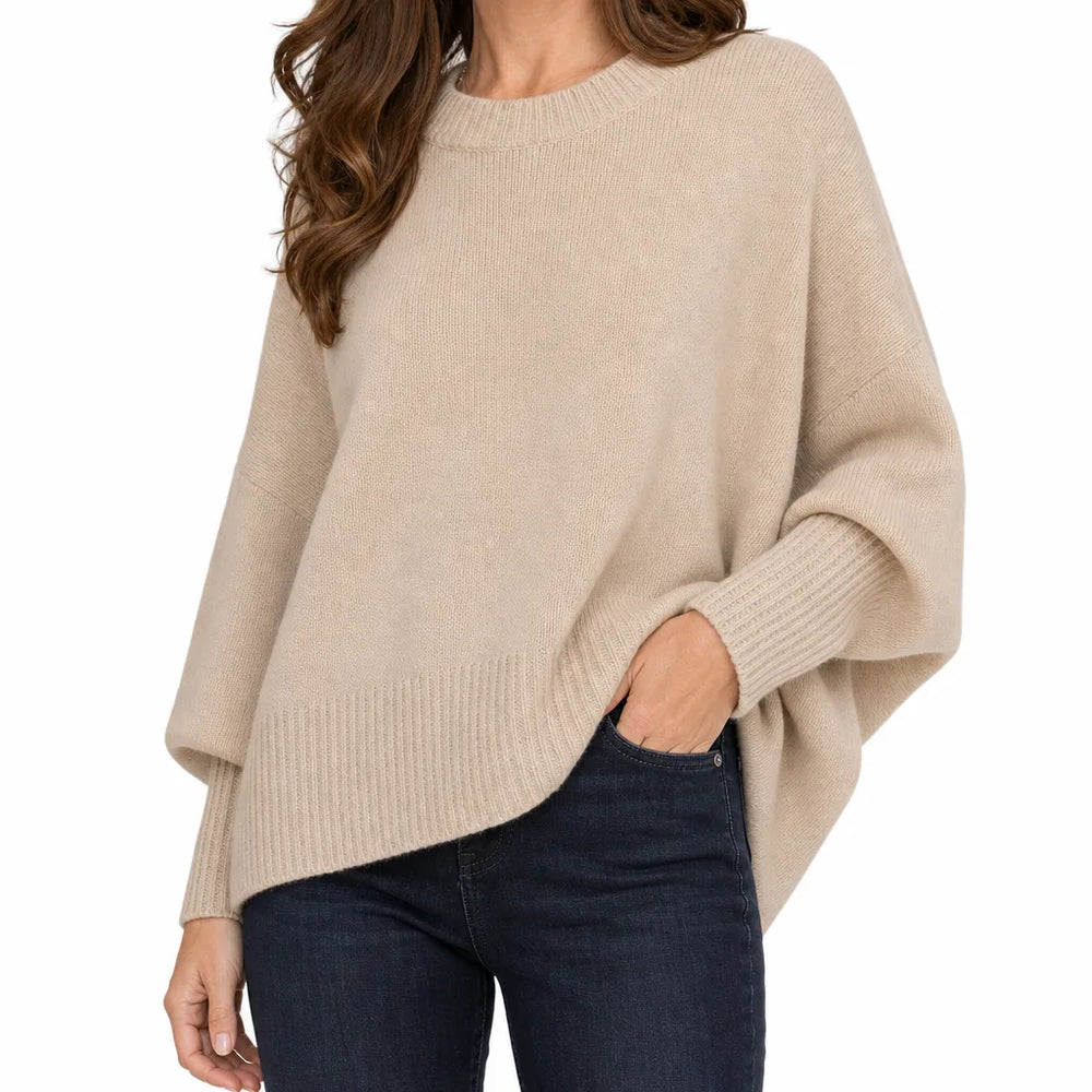 Women's Beige Graham Crew Neck Sweater