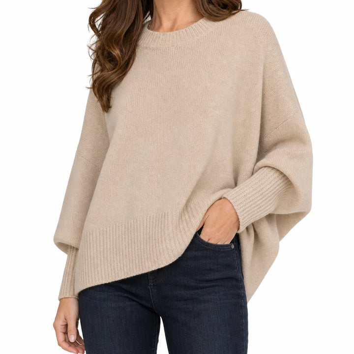 Women's Beige Graham Crew Neck Sweater