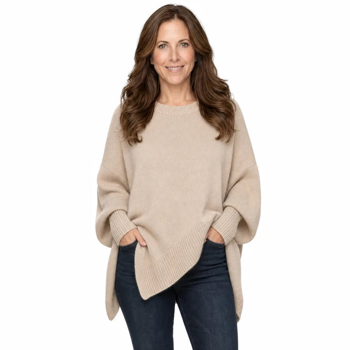 Women's Beige Graham Crew Neck Sweater