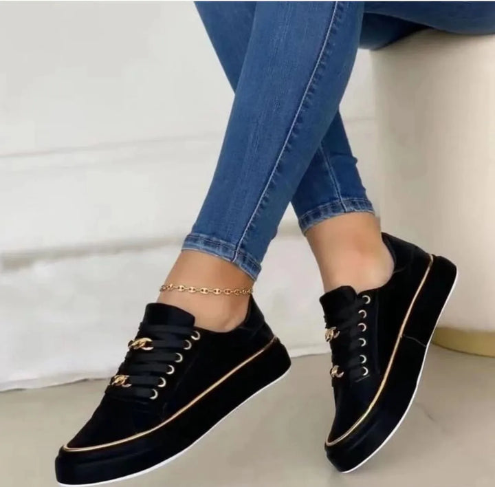 Women's Augustus Metallic Lace Up Flats