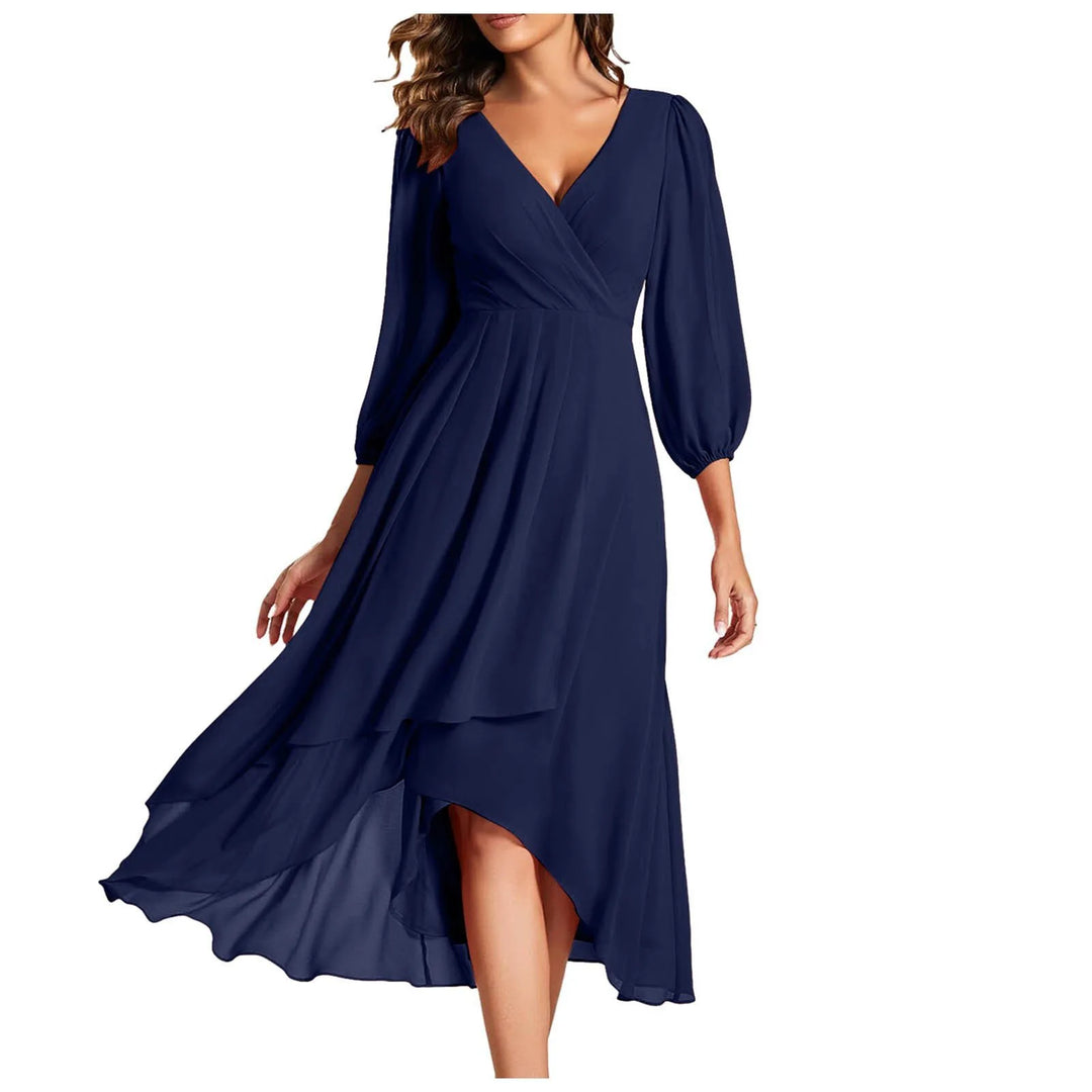 Kacey | Women's Elegant Maxi Dress - Color:Navy Blue;Size:S