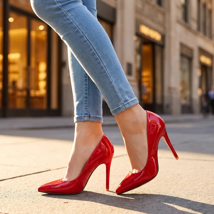 Women's Red Herbert Pointed Stiletto Pumps