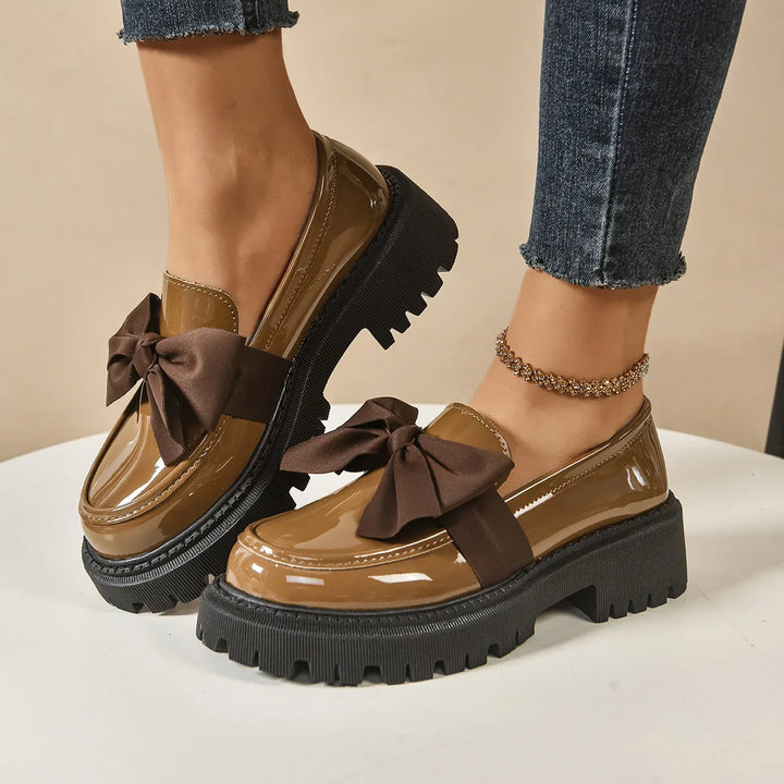 Kathleen | Women's Orthopedic Platform Loafers - Color:Brown;Size:35