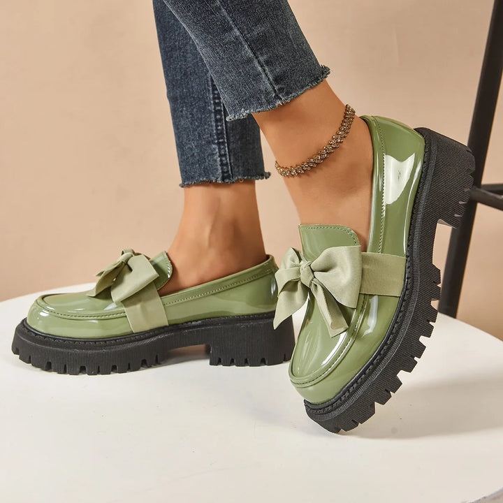 Kathleen | Women's Orthopedic Platform Loafers - Color:Green;Size:35