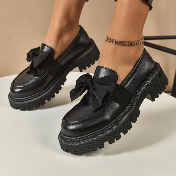 Kathleen | Women's Orthopedic Platform Loafers - Color:Matte Black;Size:35