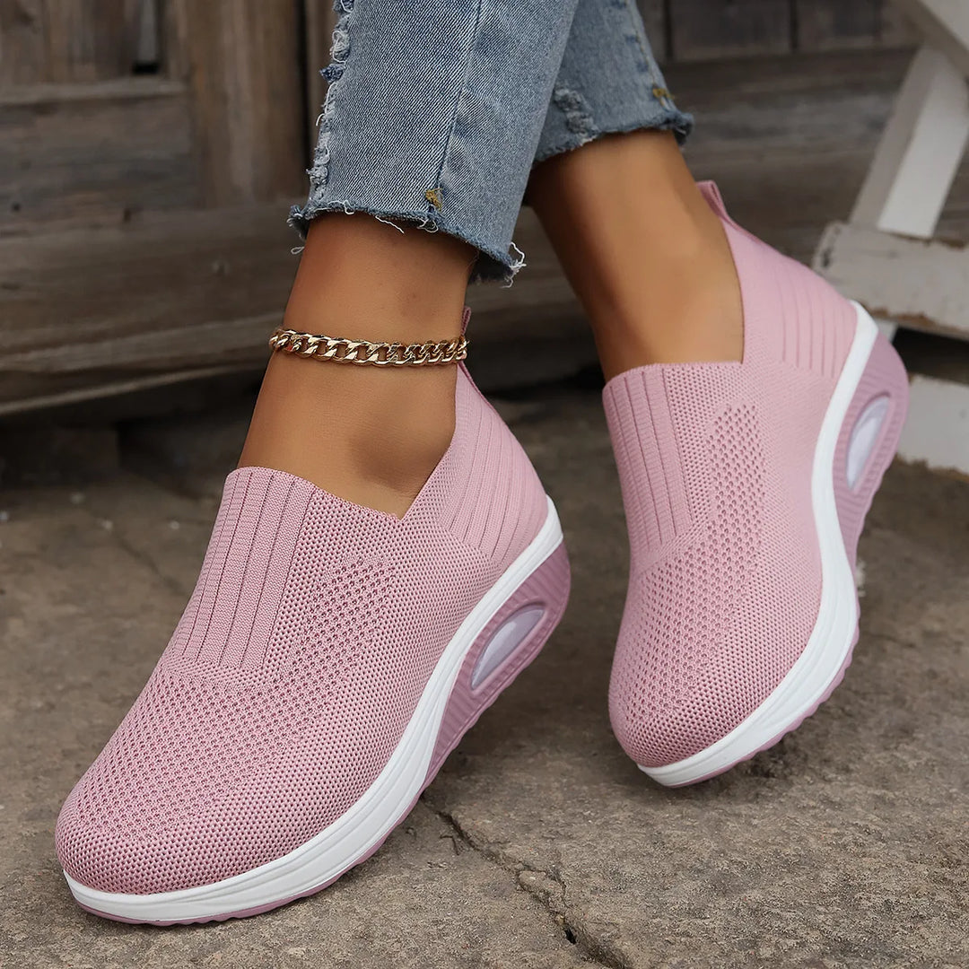 Kelly | Women's Cushioned Orthopedic Sneakers  - Color:Pink;Size:36
