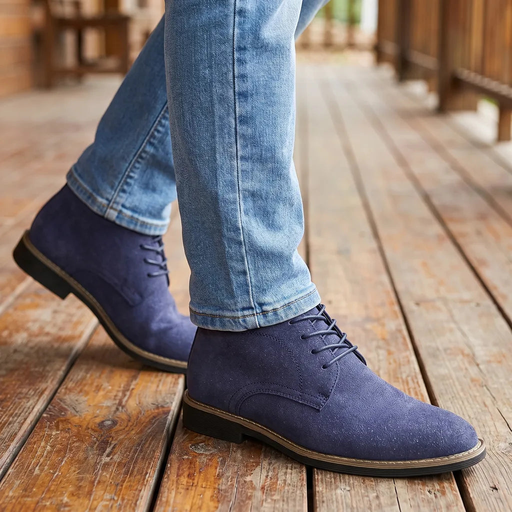 Men's Blue Freya Side-Zip Chelsea Boots