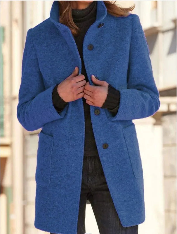 Kemp | Women's Cozy Trench Coat - Size:XS;Color:Blue