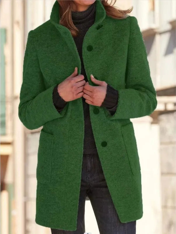 Kemp | Women's Cozy Trench Coat - Size:XS;Color:Dark Green