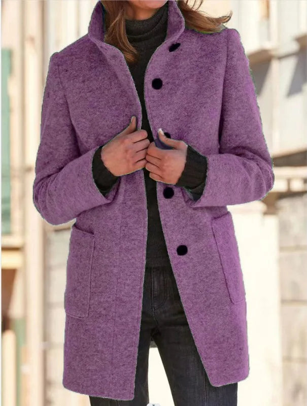 Kemp | Women's Cozy Trench Coat - Size:XS;Color:Light Purple