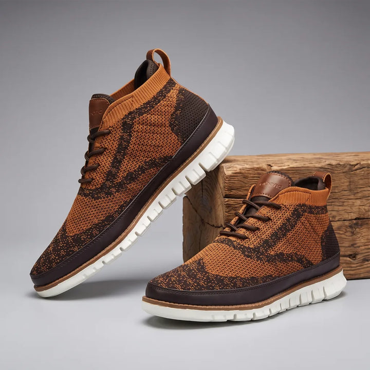 Men's Brown Posy Lightweight Mesh Trainers