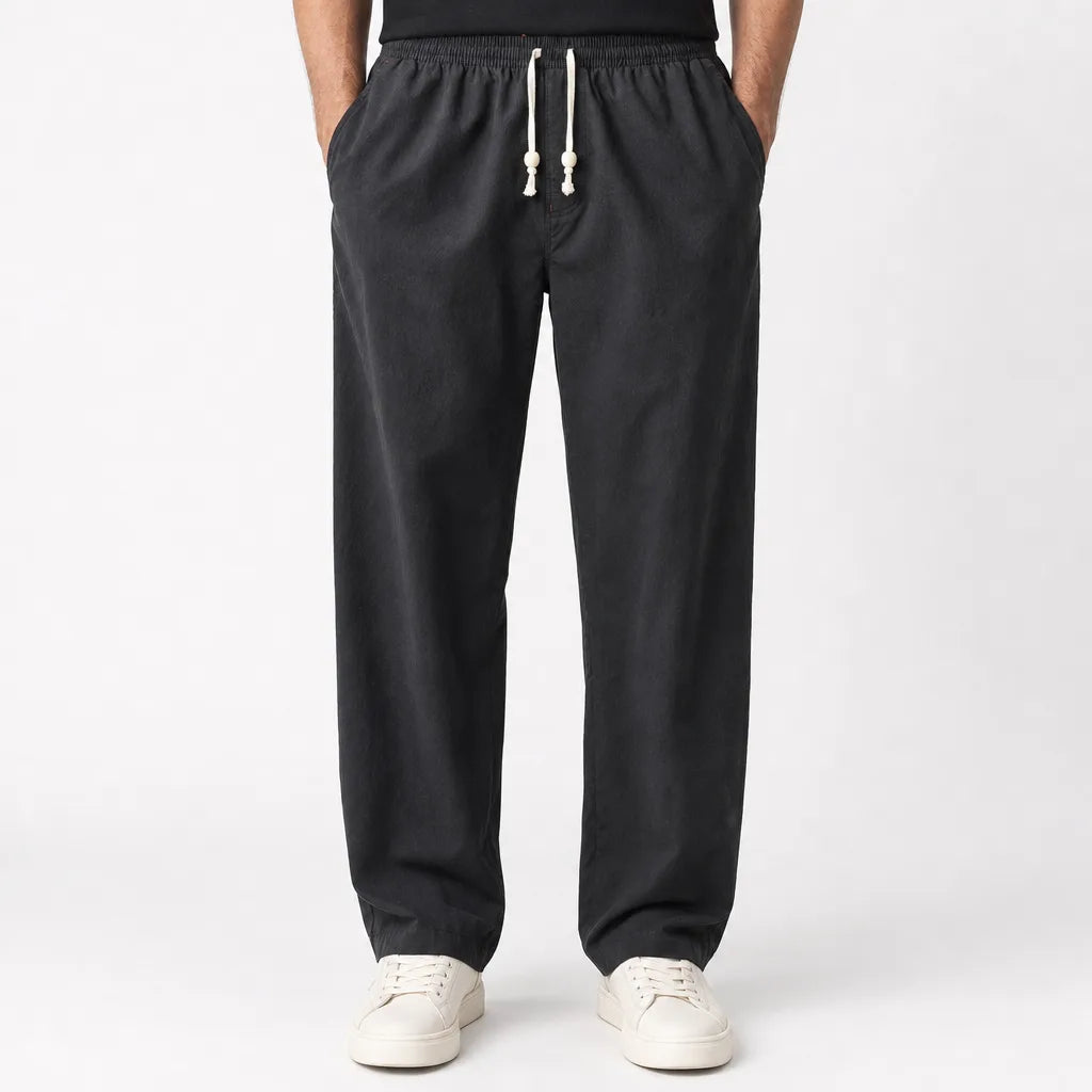 Kenji | Mens Loose Fit Baggy Pants - Color:Black;Size:S