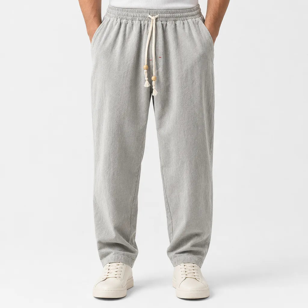 Kenji | Mens Loose Fit Baggy Pants - Color:Gray;Size:S