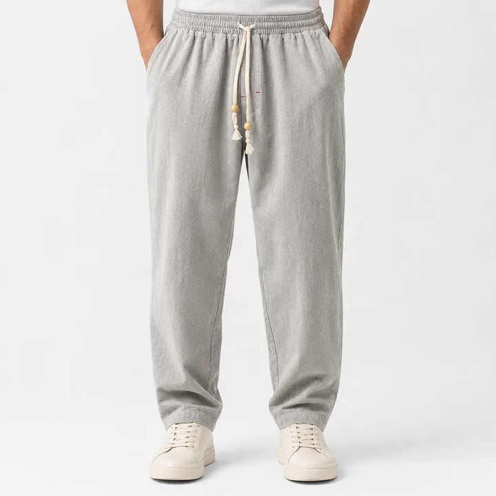 Kenji | Mens Loose Fit Baggy Pants - Color:Gray;Size:S