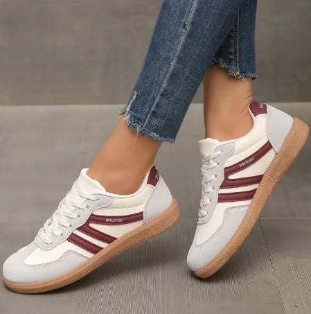 Kirsty | Women's Wide Toe Box Orthopedic Sneakers  - Color:Burgundy;Size:36