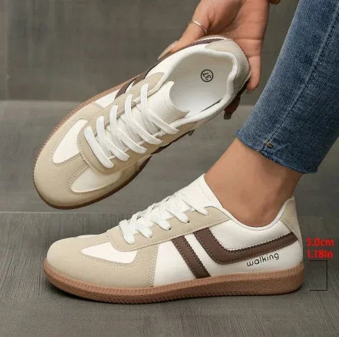 Kirsty | Women's Wide Toe Box Orthopedic Sneakers  - Color:Khaki 2;Size:36