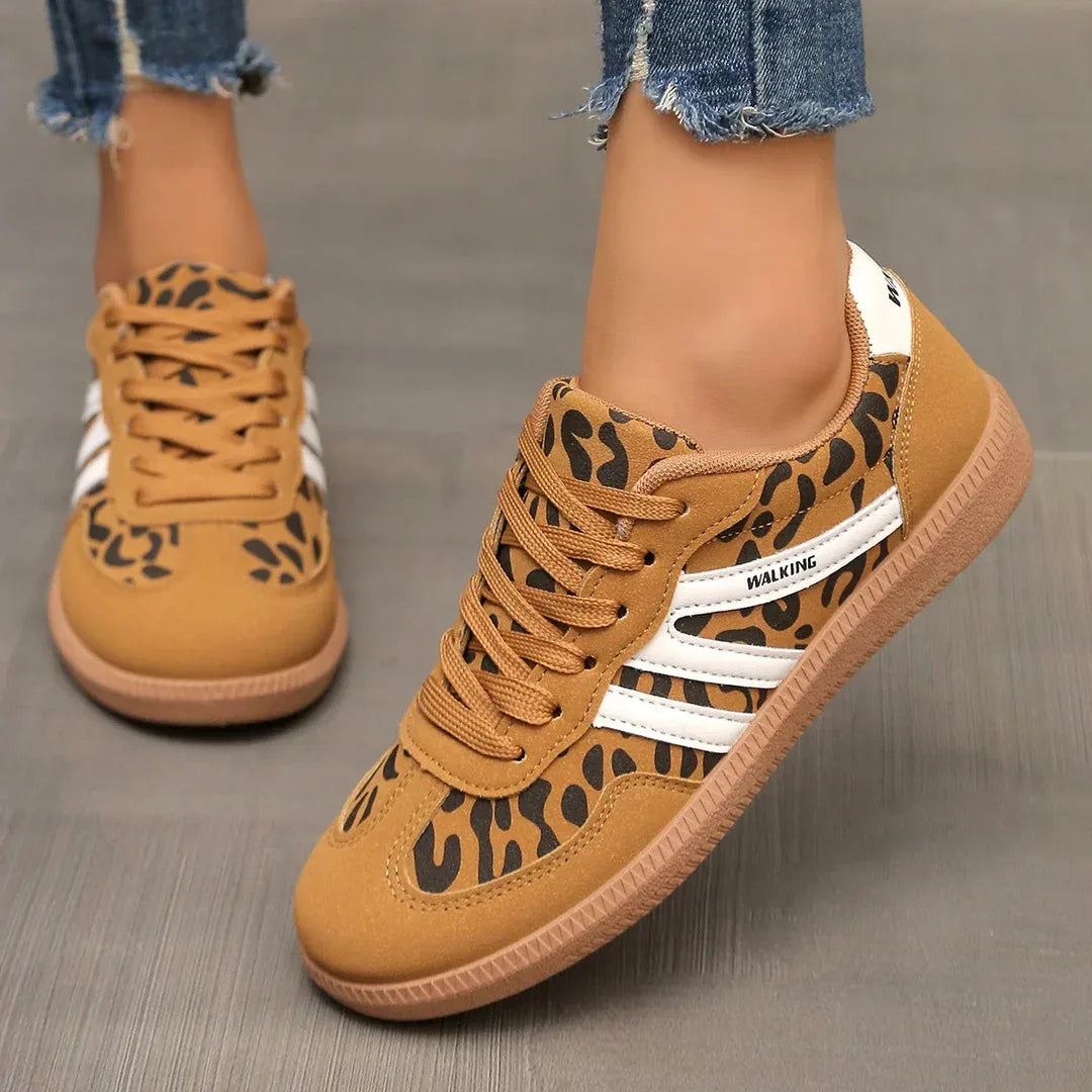 Kirsty | Women's Wide Toe Box Orthopedic Sneakers  - Color:Leopard Print;Size:36