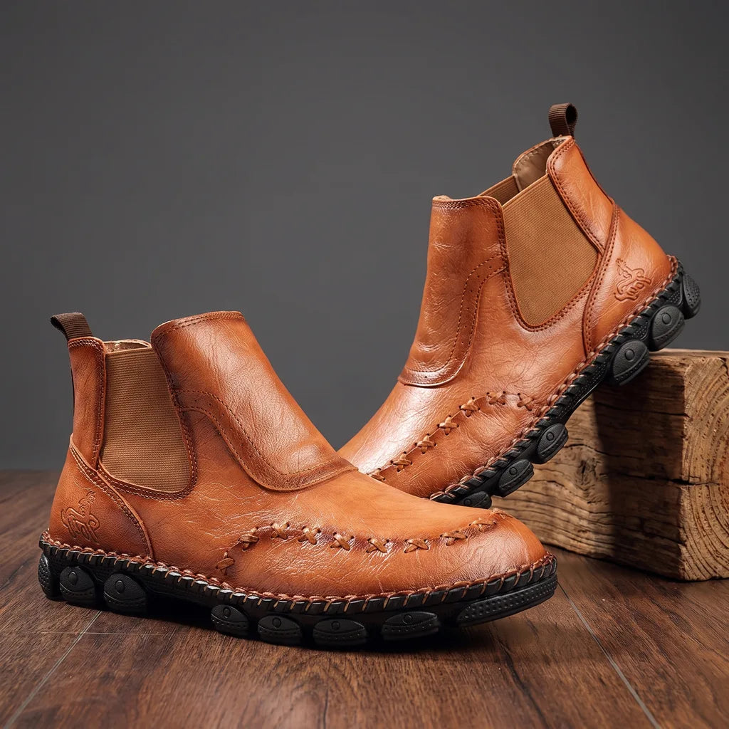 Kody | Men's Vintage Chelsea Boots  - Color:Brown;Size:38
