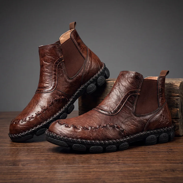 Kody | Men's Vintage Chelsea Boots  - Color:Dark Brown;Size:38