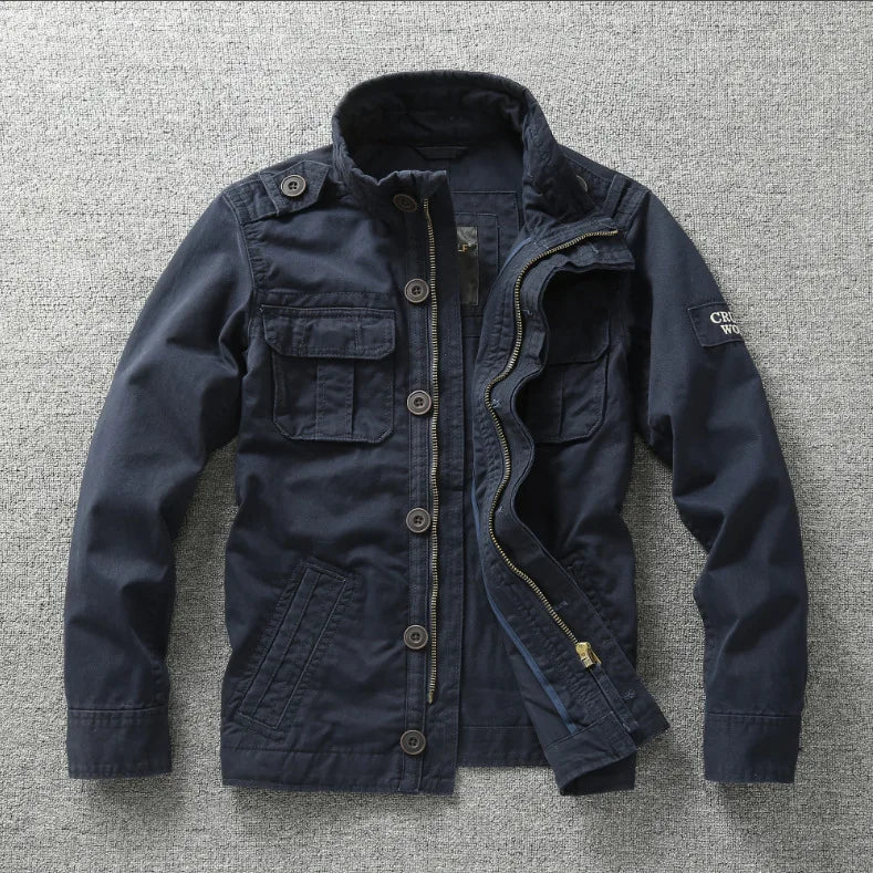 Kyle | Men's Military Field Jacket  - Color:Blue;Size:XS
