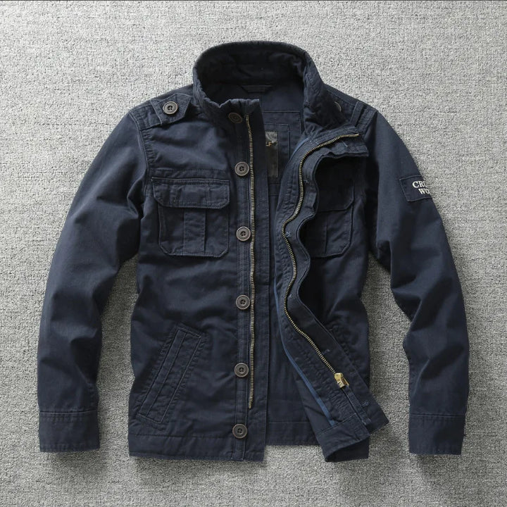 Kyle | Men's Military Field Jacket  - Color:Blue;Size:XS