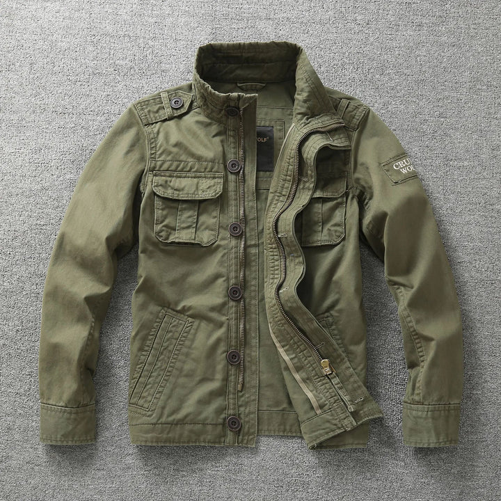 Kyle | Men's Military Field Jacket  - Color:Green;Size:XS