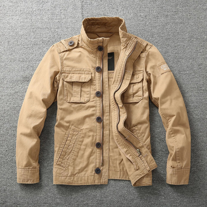 Kyle | Men's Military Field Jacket  - Color:Khaki;Size:XS