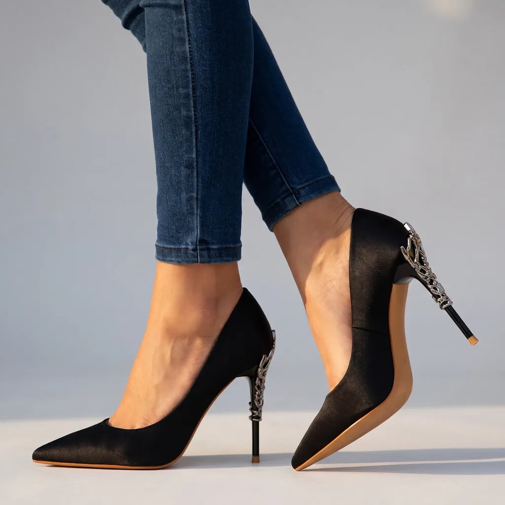 Kylie | Women's Elegant Heels  - Color:Black;Size:35