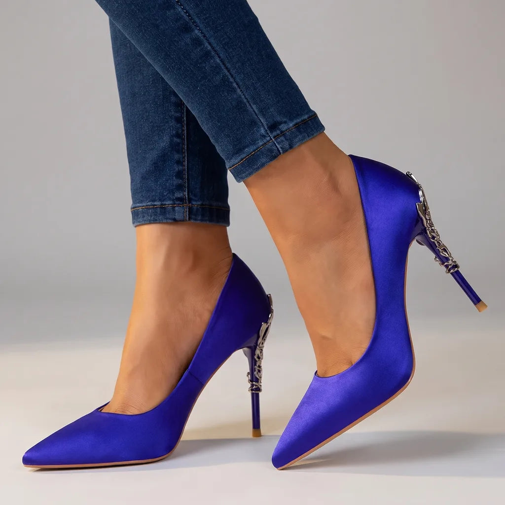 Kylie | Women's Elegant Heels  - Color:Blue;Size:35