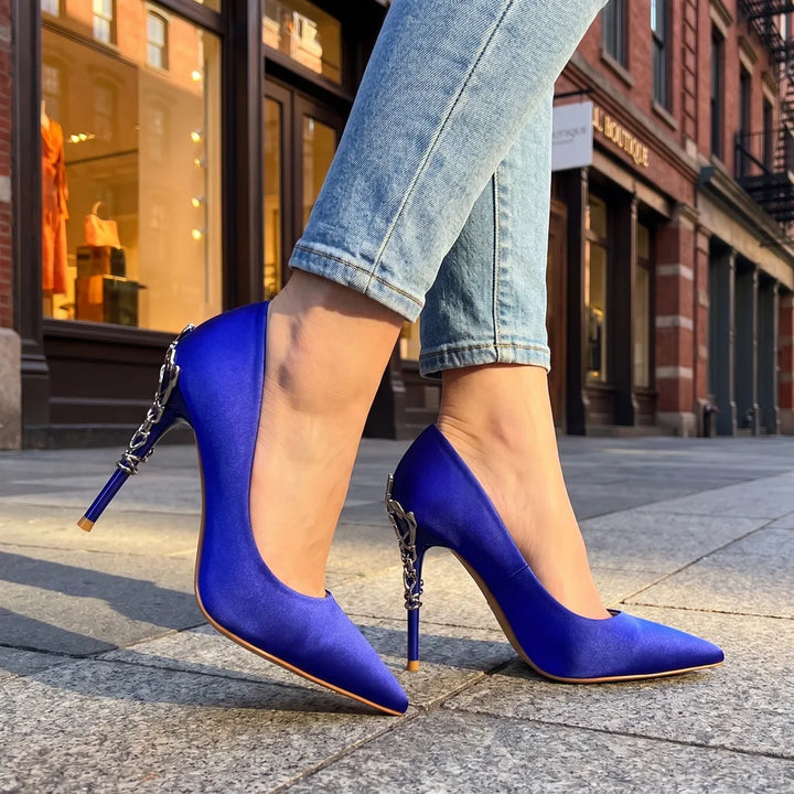 Women's Blue Havelock Pointed Stiletto Pumps