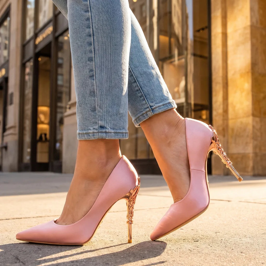 Women's Pink Havelock Pointed Stiletto Pumps