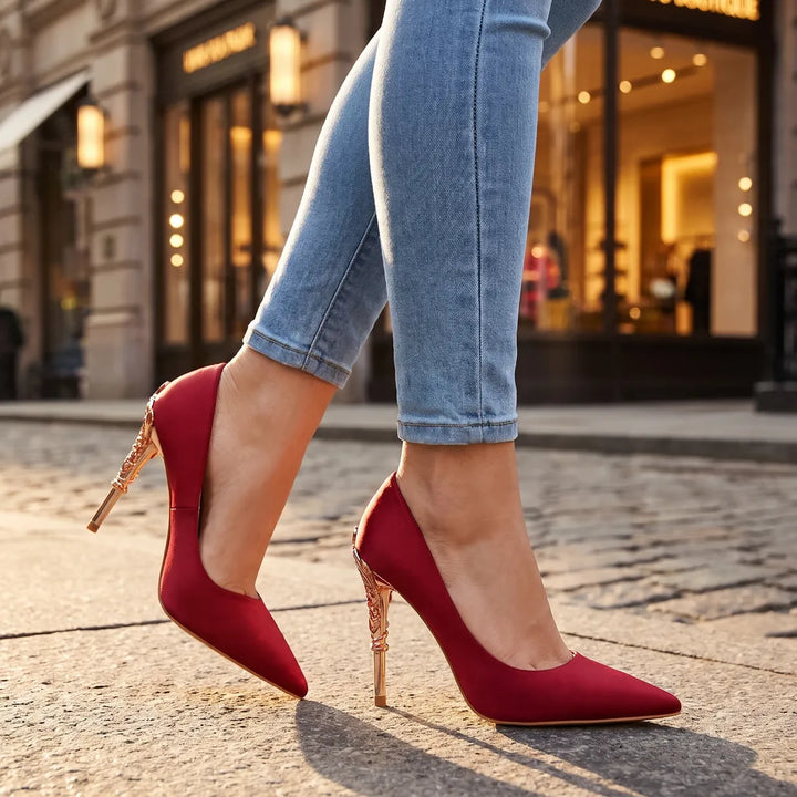 Women's Red Havelock Pointed Stiletto Pumps