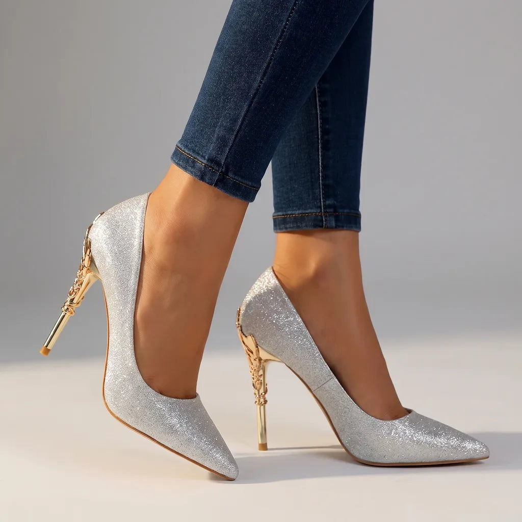 Kylie | Women's Elegant Heels  - Color:White;Size:35