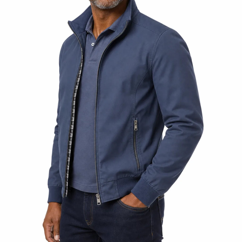 Men's Blue Greer Zip Bomber Jacket