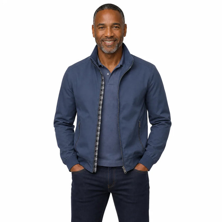 Men's Blue Greer Zip Bomber Jacket