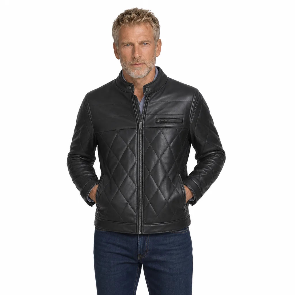 Men's Black Morrow Stand Collar Jacket