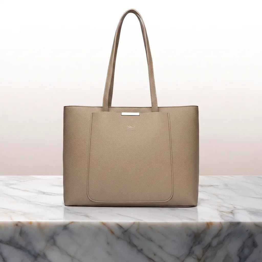 Lauren Designer Tote - Color:Beige