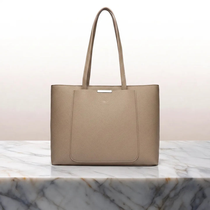 Lauren Designer Tote - Color:Beige