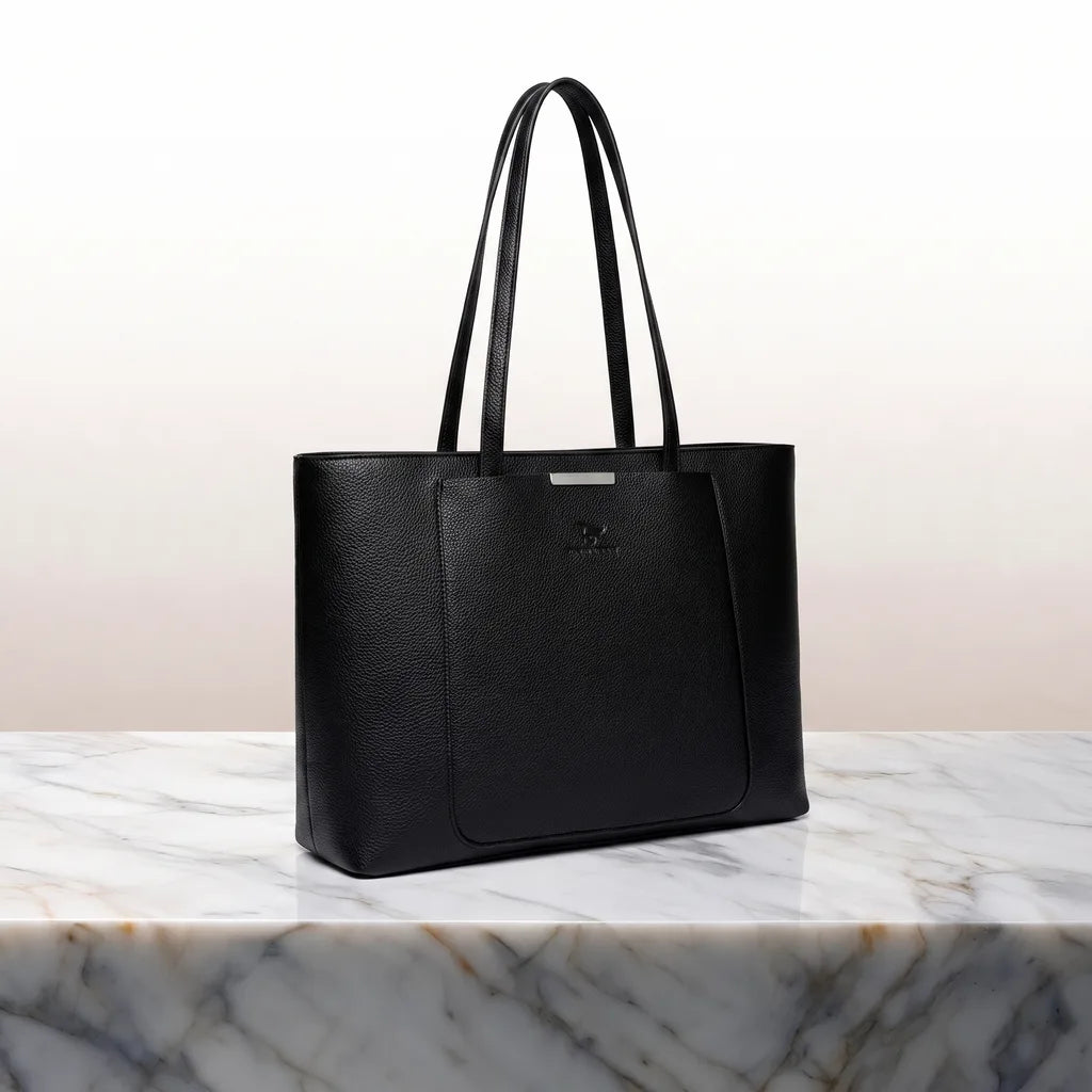 Women's Black Leopold Large Tote Bag